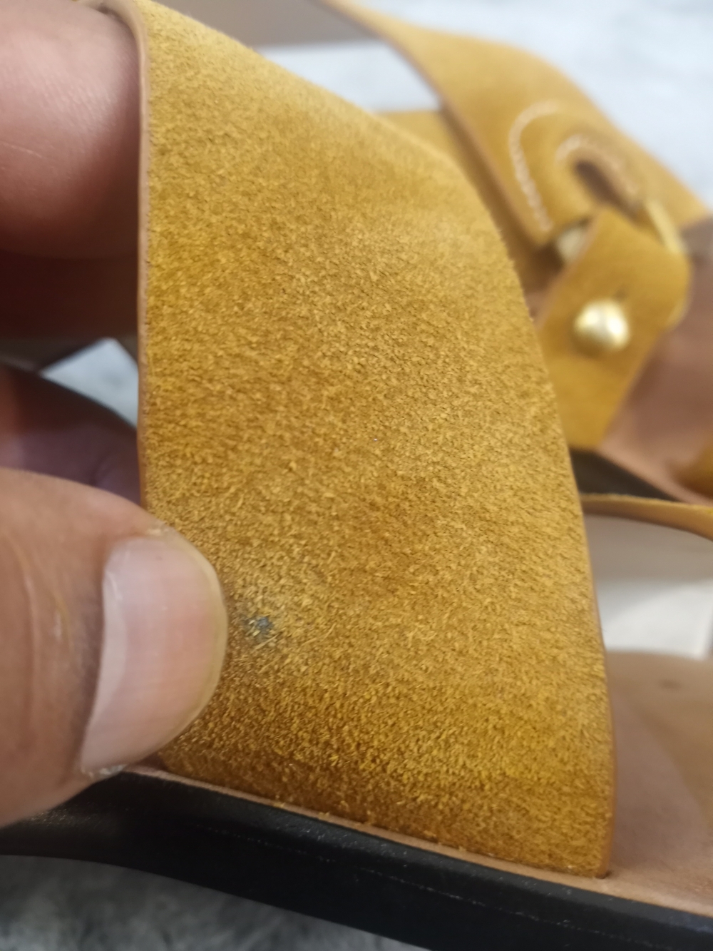 rag & bone Mustard Suede Crisscross Sandals with Gold Hardware Size 36.5 - Picture 8 of 16